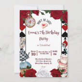 Tea Party Alice in Wonderland Verjaardagsfeest Kaart (Voorkant)