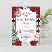 Tea Party Alice in Wonderland Verjaardagsfeest Kaart (Staand voorkant)