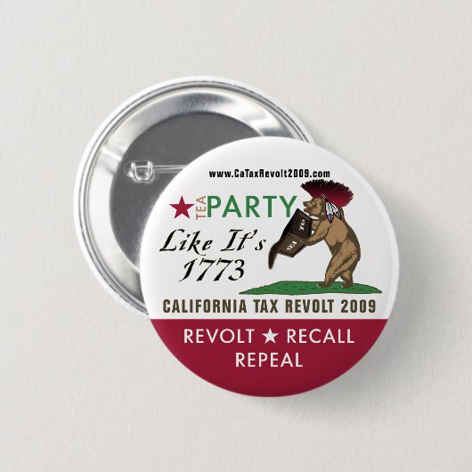 Tea Party Alsof het 1773 Button is (Voorkant /achterkant)