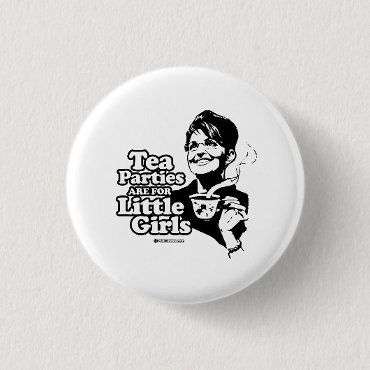 Tea Party are for Little Girls Ronde Button 3,2 Cm (Voorkant)