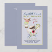 Tea Party Baby Douche Uitnodigingen Schattigee The (Voorkant / Achterkant)