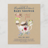 Tea Party Baby Douche Uitnodigingen Schattigee The (Voorkant)