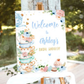 Tea Party Baby is Brewing Boy Baby shower Welkom Poster