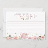 Tea Party Baby shower advies voor de mama-to-be Notitiekaartje (Voorkant)