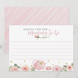Tea Party Baby shower advies voor de mama-to-be Notitiekaartje