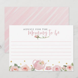 Tea Party Baby shower advies voor de mama-to-be Notitiekaartje