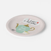 Tea Party Baby shower | Baby Papieren Bordje (Gekanteld)