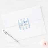 Tea Party baby shower - Baby's eerste bibliotheek Vierkante Sticker (Envelop)