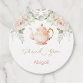 Tea Party Baby Shower Bedankjes Labels (Voorkant)