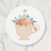 Tea Party Baby shower Bedankjes Labels (Voorkant)