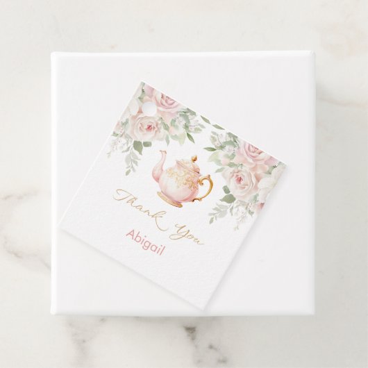 Tea Party Baby Shower Bedankjes Labels (In situ)