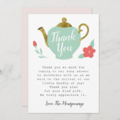 Tea Party Baby shower Bedankkaart (Voorkant / Achterkant)
