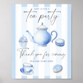 Tea party baby shower - Bedankt voor uw komst Poster (Voorkant)