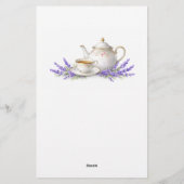 Tea party Baby Shower Bingo Game Briefpapier (Achterkant)