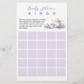 Tea party Baby Shower Bingo Game Briefpapier (Voorkant)