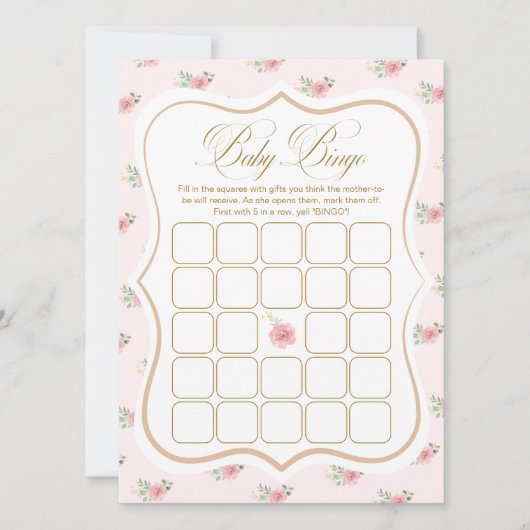 Tea Party Baby shower Bingo Game Kaart (Voorkant)