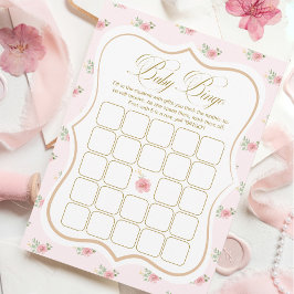 Tea Party Baby shower Bingo Game Kaart