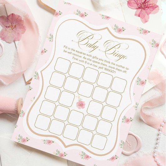 Tea Party Baby shower Bingo Game Kaart