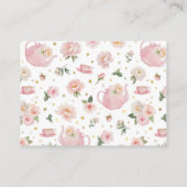 Tea Party Baby shower Boek Aanvraag Kaart (Achterkant)