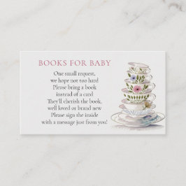 Tea Party Baby shower Boek voor Baby Informatiekaartje