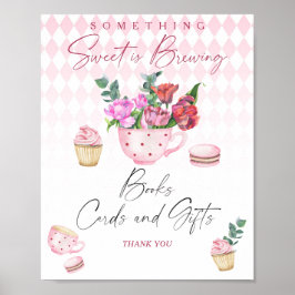 Tea Party Baby shower Boeken kaarten en geschenken Poster