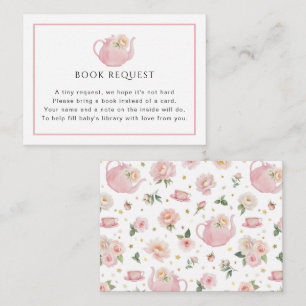 Tea Party Baby shower Boeken voor Baby Informatiekaartje
