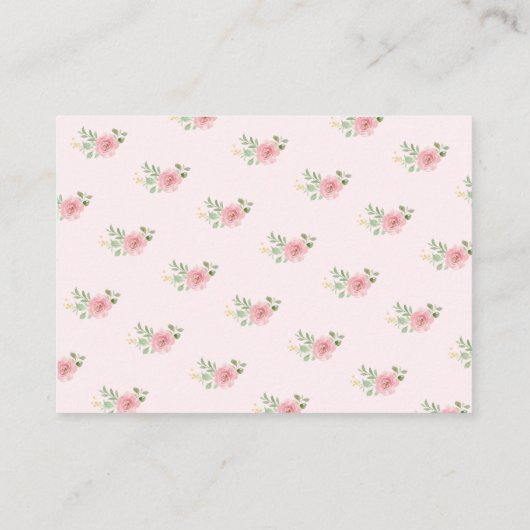 Tea Party Baby shower Boeken voor Baby Informatiekaartje (Achterkant)