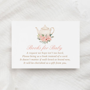 Tea Party Baby shower Boeken voor Baby Informatiekaartje