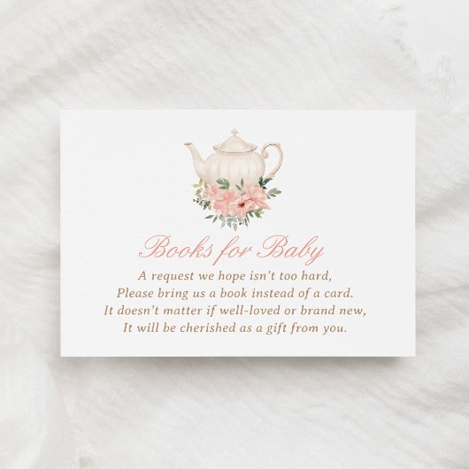 Tea Party Baby shower Boeken voor Baby Informatiekaartje