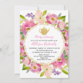 Tea party baby shower Boho blush roze pastel Kaart (Voorkant)