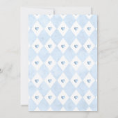 Tea Party Baby shower Boy Blue Rozen Baby Brewing Kaart (Achterkant)