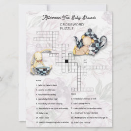 Tea Party Baby shower Crossword Puzzel Kaart