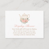 Tea Party Baby shower Display Douche Informatiekaartje (Voorkant)