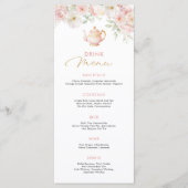 Tea Party Baby Shower Drink Menu (Voorkant)