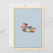 Tea Party Baby shower Garden Teacup Invitation Kaart (Achterkant)