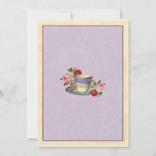 Tea Party Baby shower Garden Teacup Invitation Kaart (Achterkant)