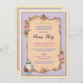Tea Party Baby shower Garden Teapot Uitnodiging (Voorkant / Achterkant)