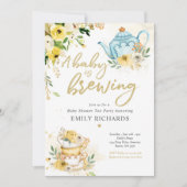 Tea Party Baby shower Gender Neutral Baby Breining Kaart (Voorkant)