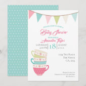 Tea Party Baby shower Gepersonaliseerd Kaart (Voorkant / Achterkant)