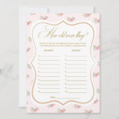 Tea Party Baby shower Guess de leeftijd spel Kaart (Voorkant)