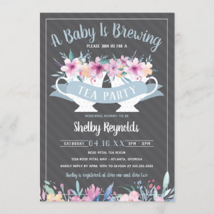 Tea Party Baby shower Invitation Kaart