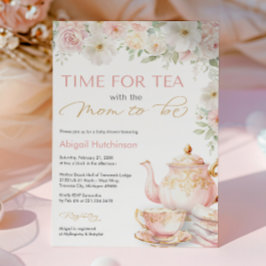 Tea Party Baby Shower Invitation Kaart