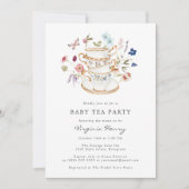 Tea Party Baby shower Kaart (Voorkant)