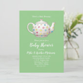 Tea Party Baby shower Kaart (Staand voorkant)
