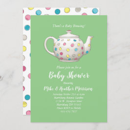 Tea Party Baby shower Kaart