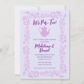  Tea Party Baby shower Lavendel Bloemen Kaart (Voorkant)