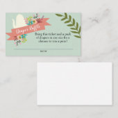 Tea Party Baby shower Luier Raffle Kaart (Voorkant / Achterkant)