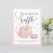 Tea Party Baby shower Luier Raffle Teken (Staand voorkant)