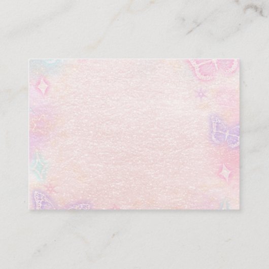 Tea Party Baby shower Luierkrabbel Informatiekaartje (Achterkant)