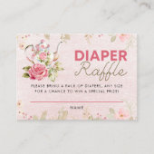 Tea Party Baby shower Luierkrabbel Informatiekaartje (Voorkant)